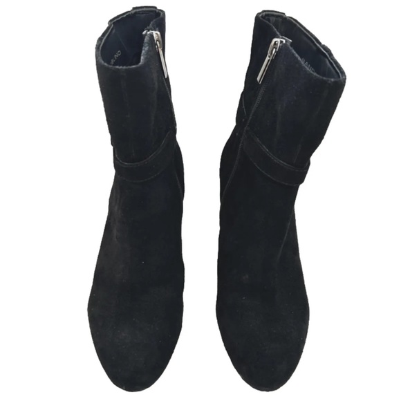 Bandolino Suede Wedge Booties in Black with Silver Hardware. Size 7 - Picture 5 of 10